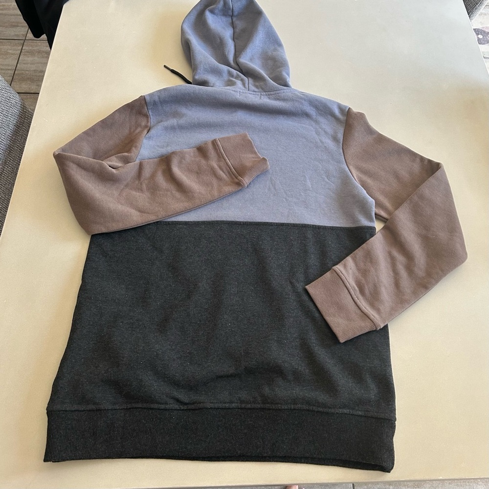 Warehouse One Men’s Colorblock Hoodie - Grey, Blue and Brown, Size M - Picture 8 of 9